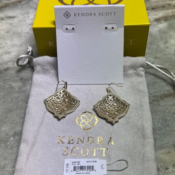 Kendra Scott Gold Statement Earrings - Picture 3 of 4